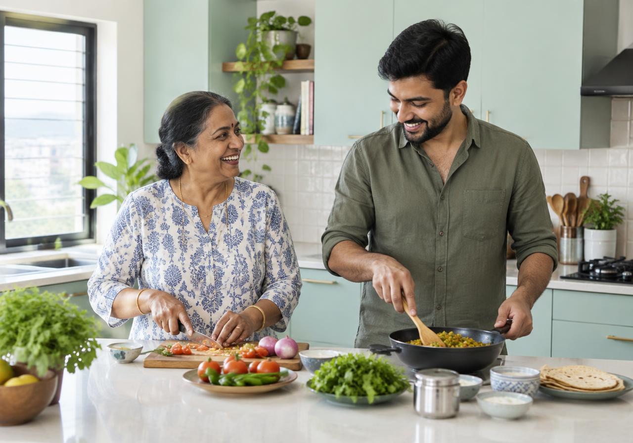 An older adult sharing everyday moments with family