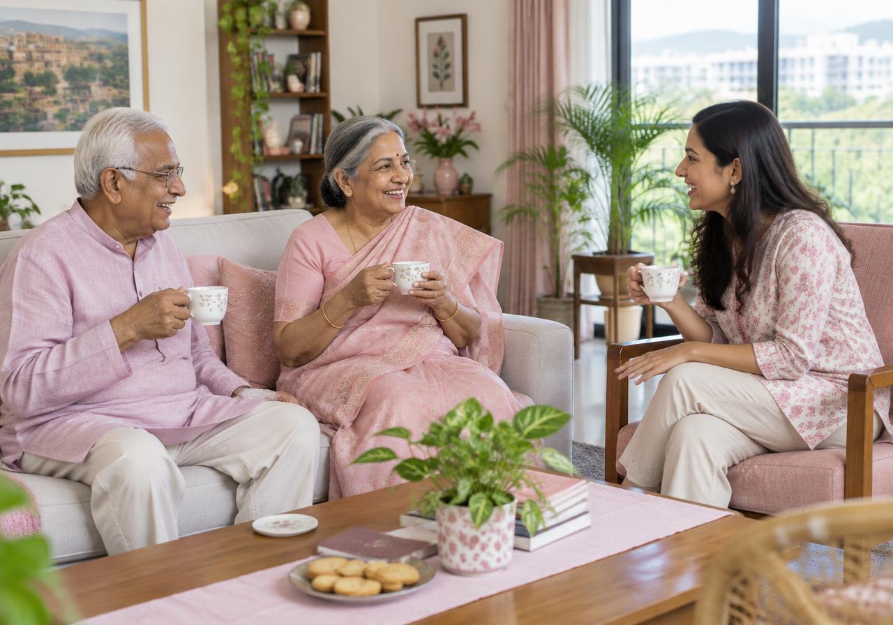 An older adult sharing everyday moments with family